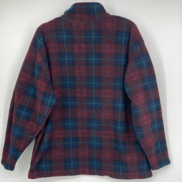Badge Men’s Plaid Fleece Pullover Size L - Picture 2 of 3
